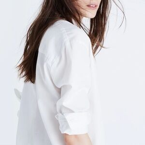 Madewell | White Button Down Shirt ‘Drapey Oversized Boyshirt Pure White | Small